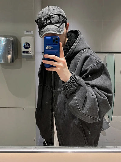 hooded padded coat