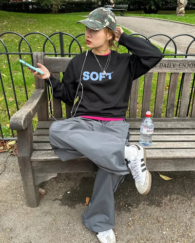 (ORIGINAL) SOFT Lettering Sweatshirt (Fleece-lined)