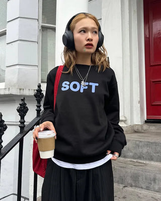 (ORIGINAL) SOFT Lettering Sweatshirt (Fleece-lined)