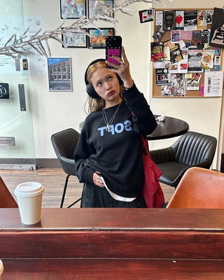 (ORIGINAL) SOFT Lettering Sweatshirt (Fleece-lined)