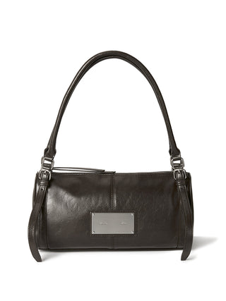 BUCKLE STRAP SHOULDER BAG IN BROWN