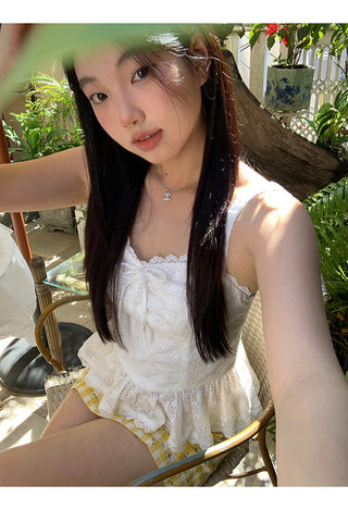 yellow plaid short skirt