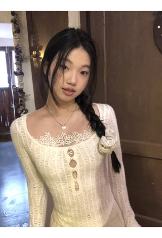 white lace long top 01
