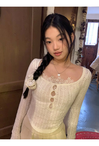 white lace long top 01