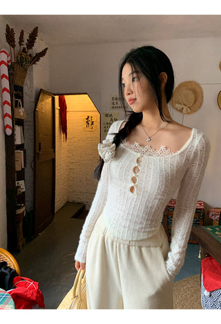 white lace long top 01