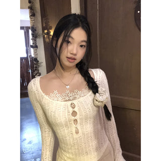 white lace long top 01