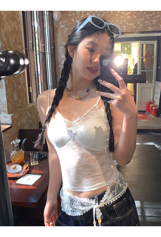 white lace short skirt