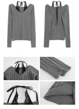 black lazy sweater