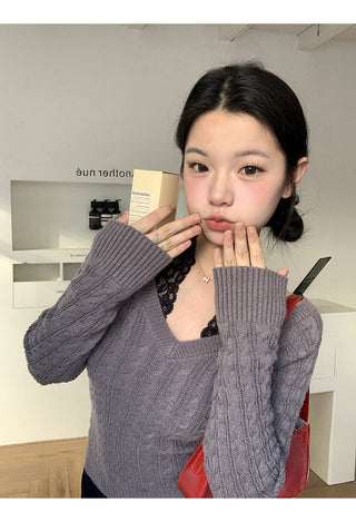 black lazy sweater