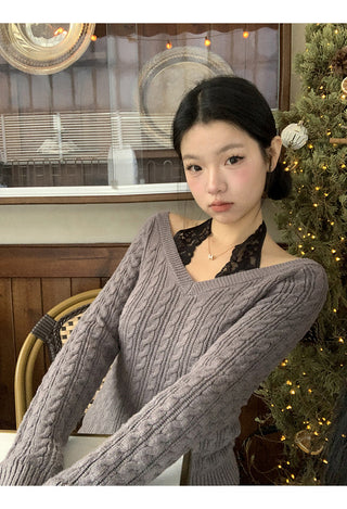 black lazy sweater