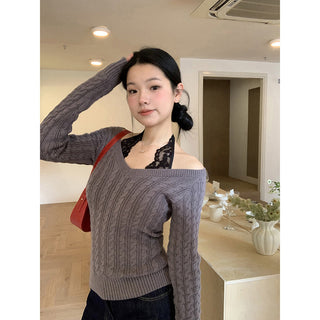black lazy sweater