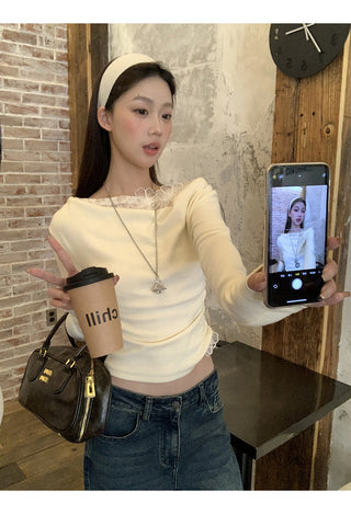 white sexy oblique top