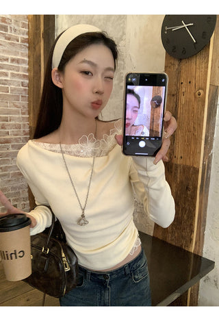 white sexy oblique top