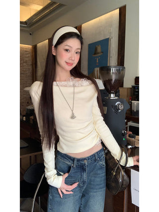 white sexy oblique top