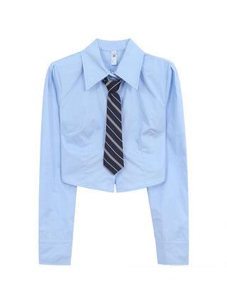 blue French shirt tops