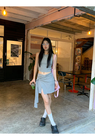 gray leisure suit set