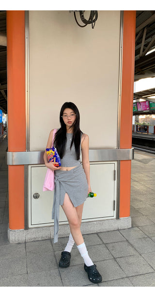 gray leisure suit set