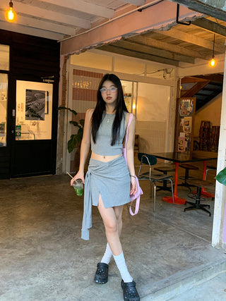 gray leisure suit set