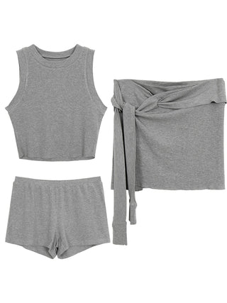 gray leisure suit set