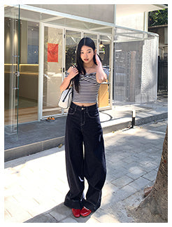 striped off-shoulder top