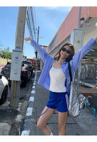 blue sports shorts