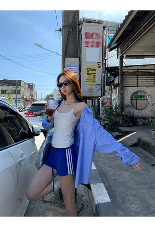 blue sports shorts