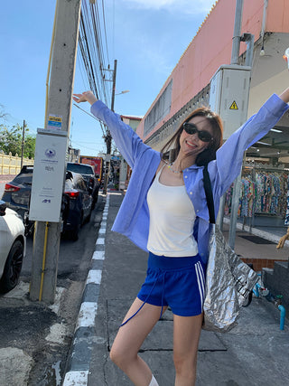 blue sports shorts
