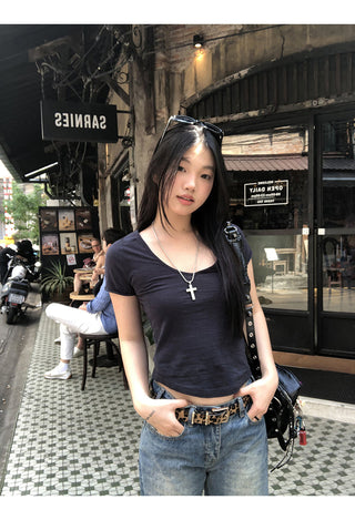 white slim fit top