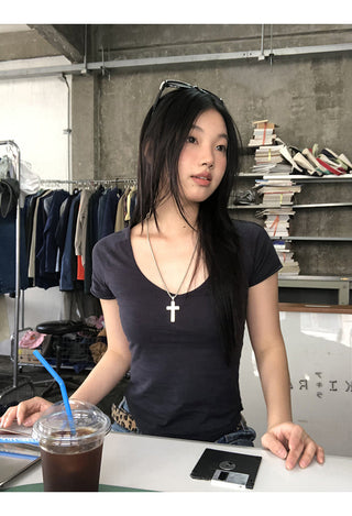 white slim fit top