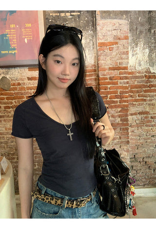 white slim fit top