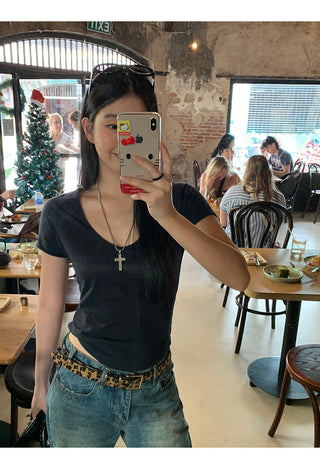 white slim fit top
