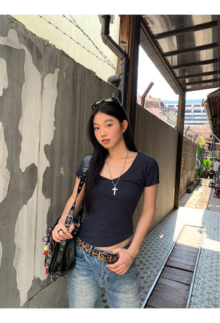 white slim fit top
