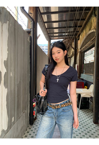 white slim fit top