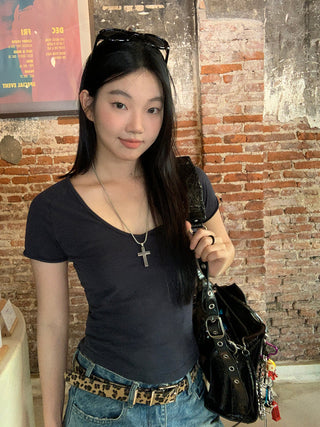 white slim fit top