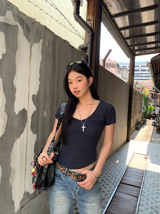 white slim fit top