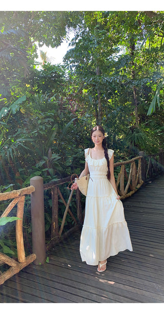 white backless dress