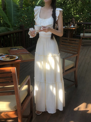 white backless dress