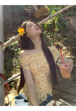 floral off-shoulder top