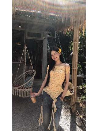 floral off-shoulder top