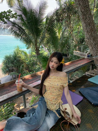 floral off-shoulder top