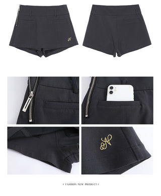 gray high waist skirt