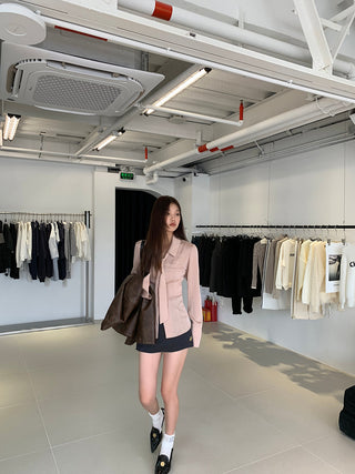 gray high waist skirt