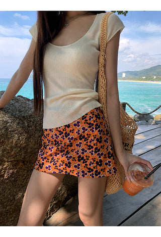 floral sheath skirt