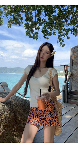 floral sheath skirt