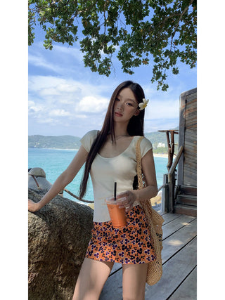 floral sheath skirt