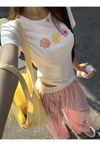 pink plaid pants