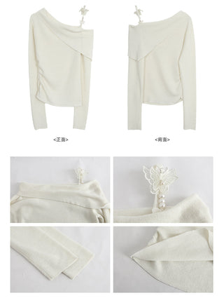 white off-shoulder sweater