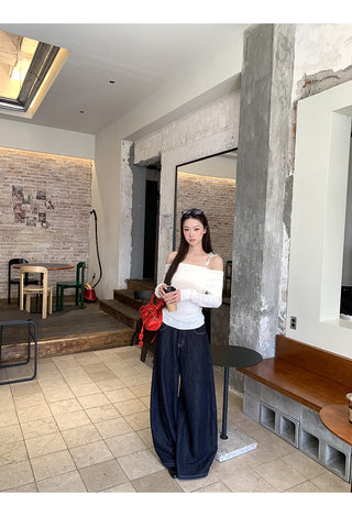 white off-shoulder sweater