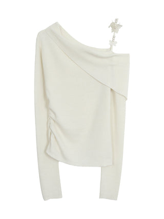 white off-shoulder sweater
