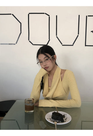 yellow sexy long top